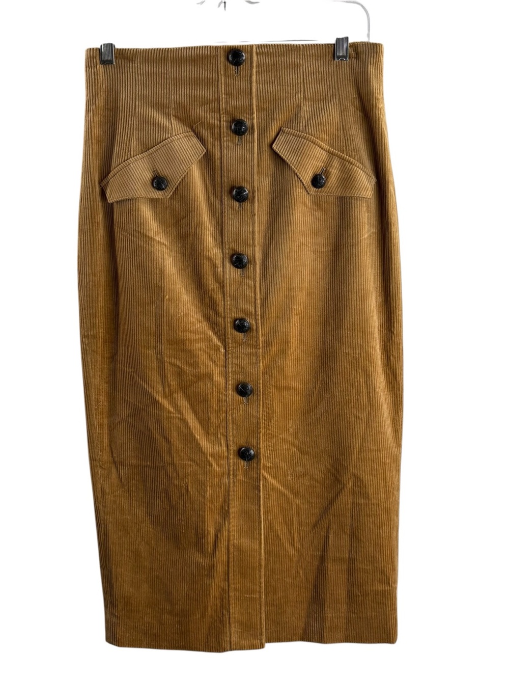 VERONICA BEARD Barrie High-Waist Corduroy Pencil Skirt Camel NWT $428
